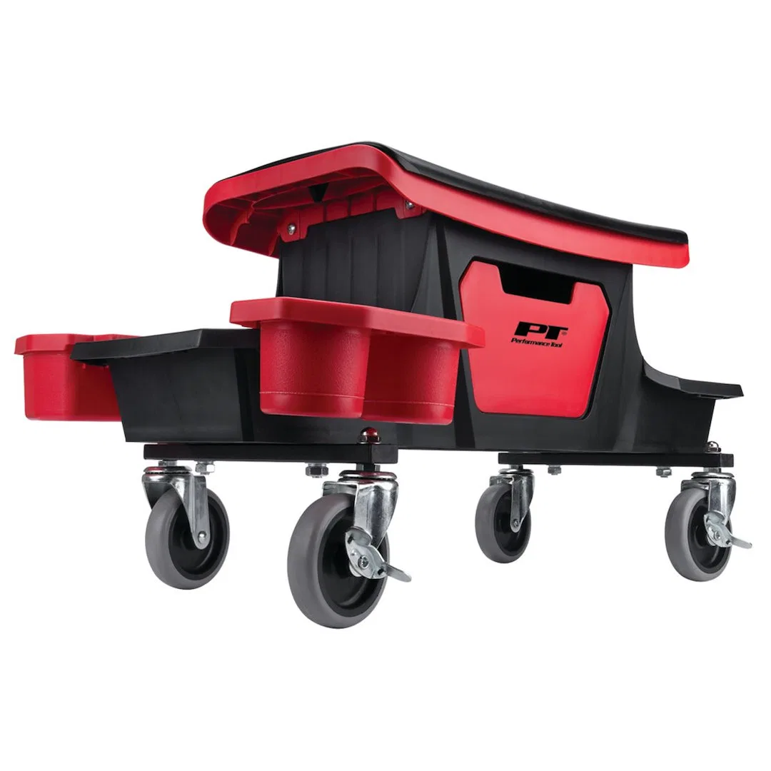 W85035 – PERFORM TOOL Mechanic Stool, Rectangular Frame 300 Pound Weight Capacity 31-1/2 Inch Length x 12 Inch Width ...
